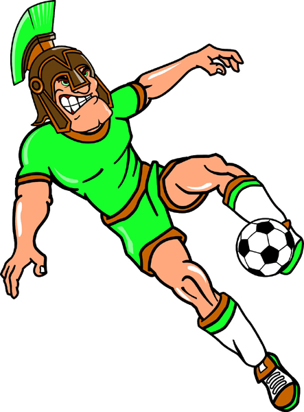 Spartan Soccer mascot sports sticker. Make it your own!